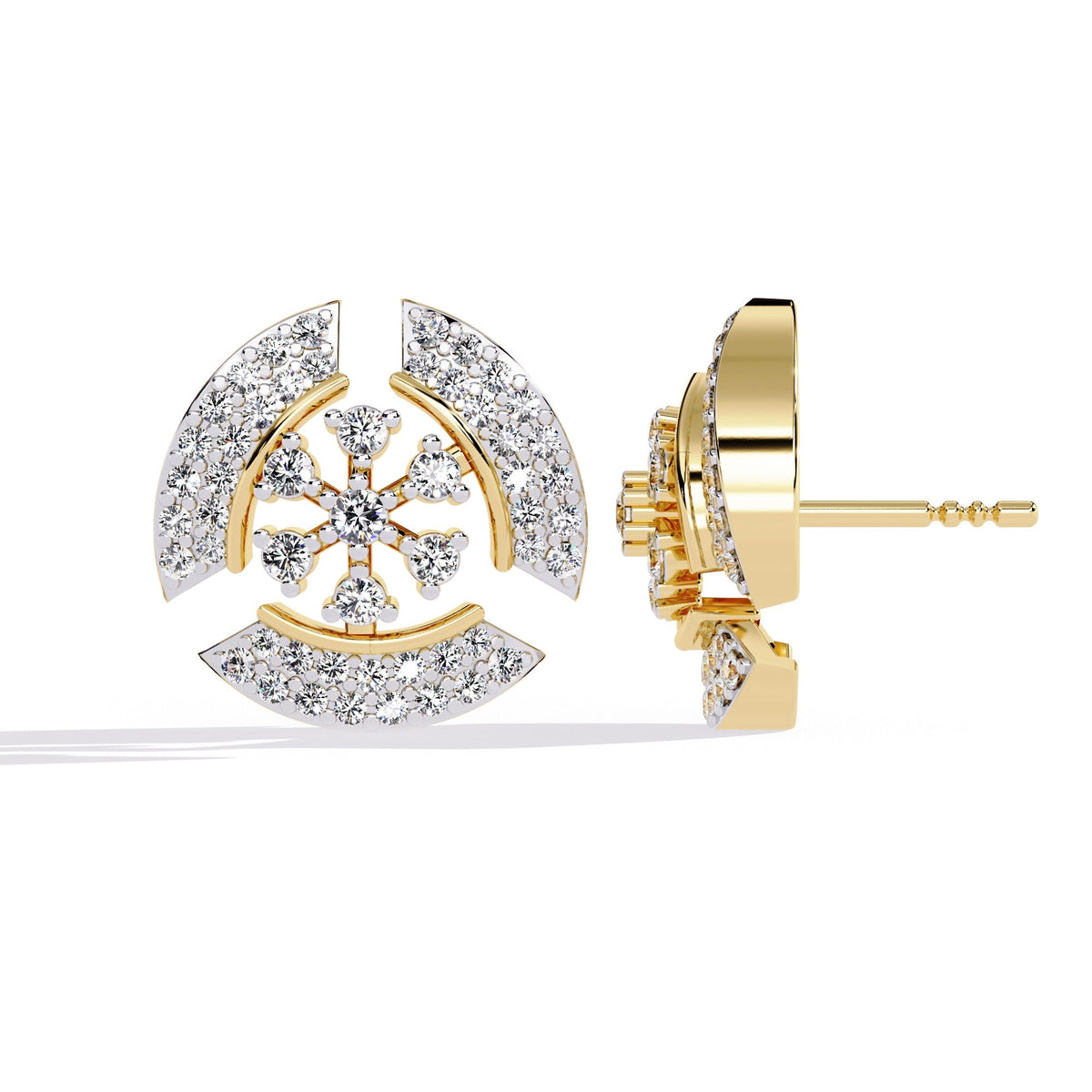 The Bianca Graduated Diamond Huggies 4 Earrings