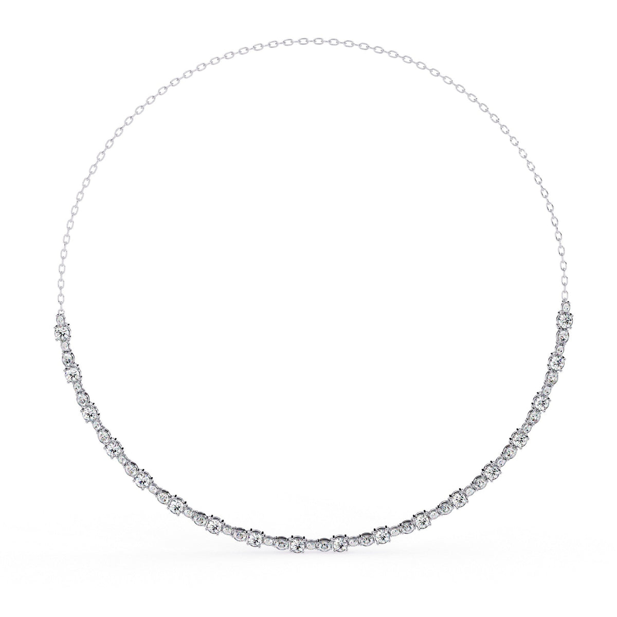 The Simone Station Diamond Floating Cable Chain 9 Necklace