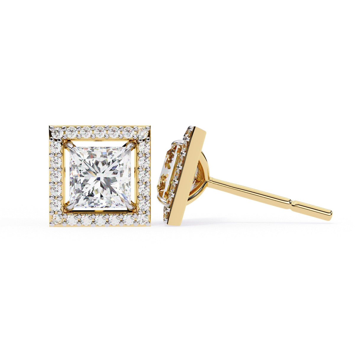 The Genevieve Solitaire Basket Studs