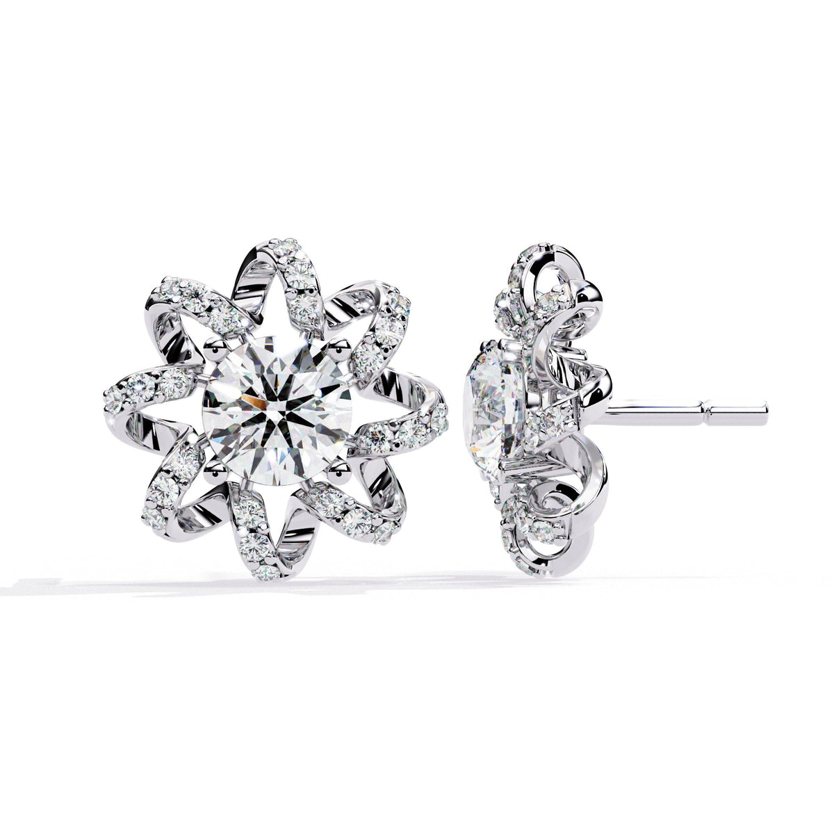 The Selene Crescent Moon Studs 3 Earrings