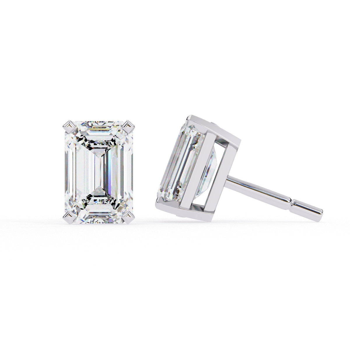 The Genevieve Solitaire Basket Studs 3 Earrings