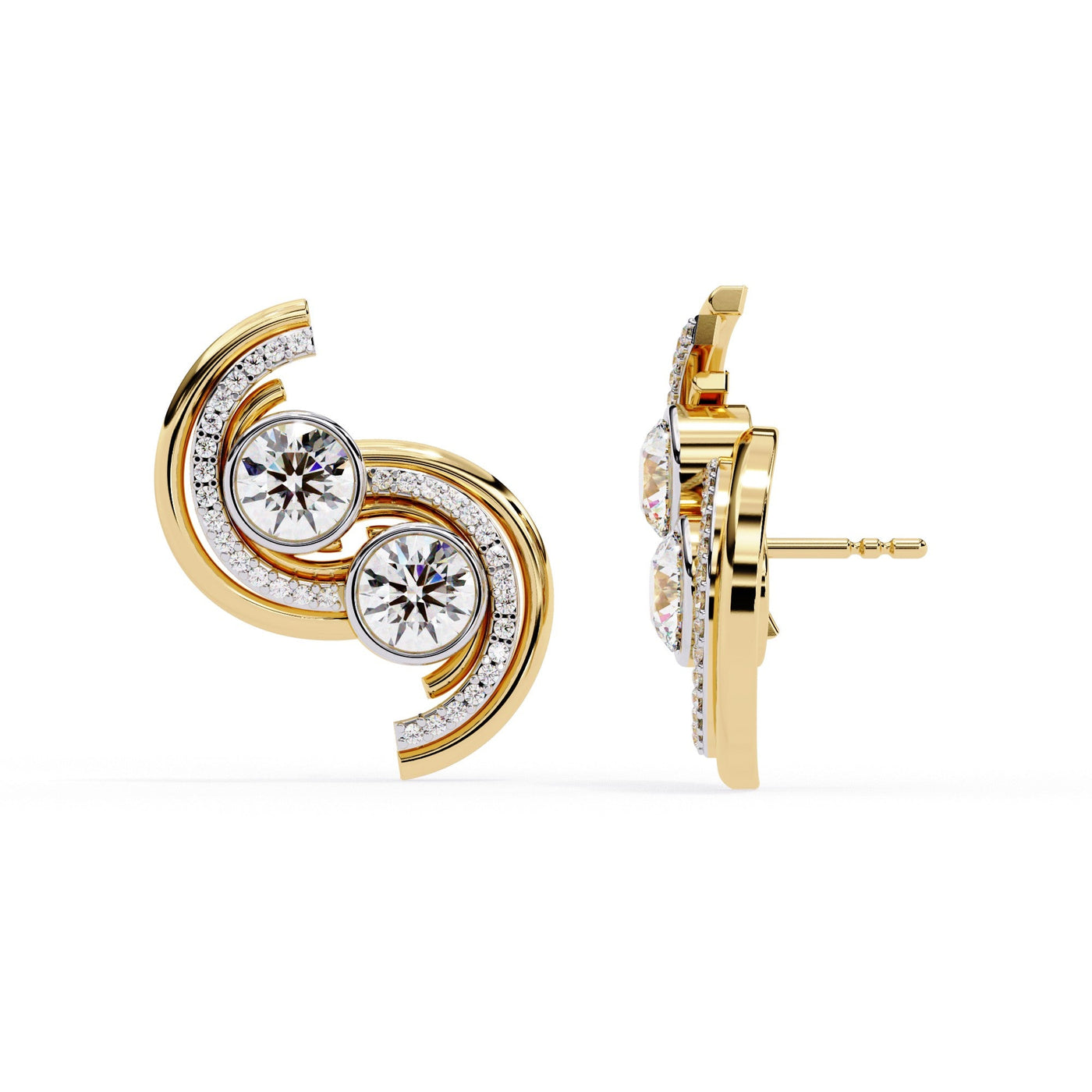The Ophelia Floral Blossom Studs 3 Earrings