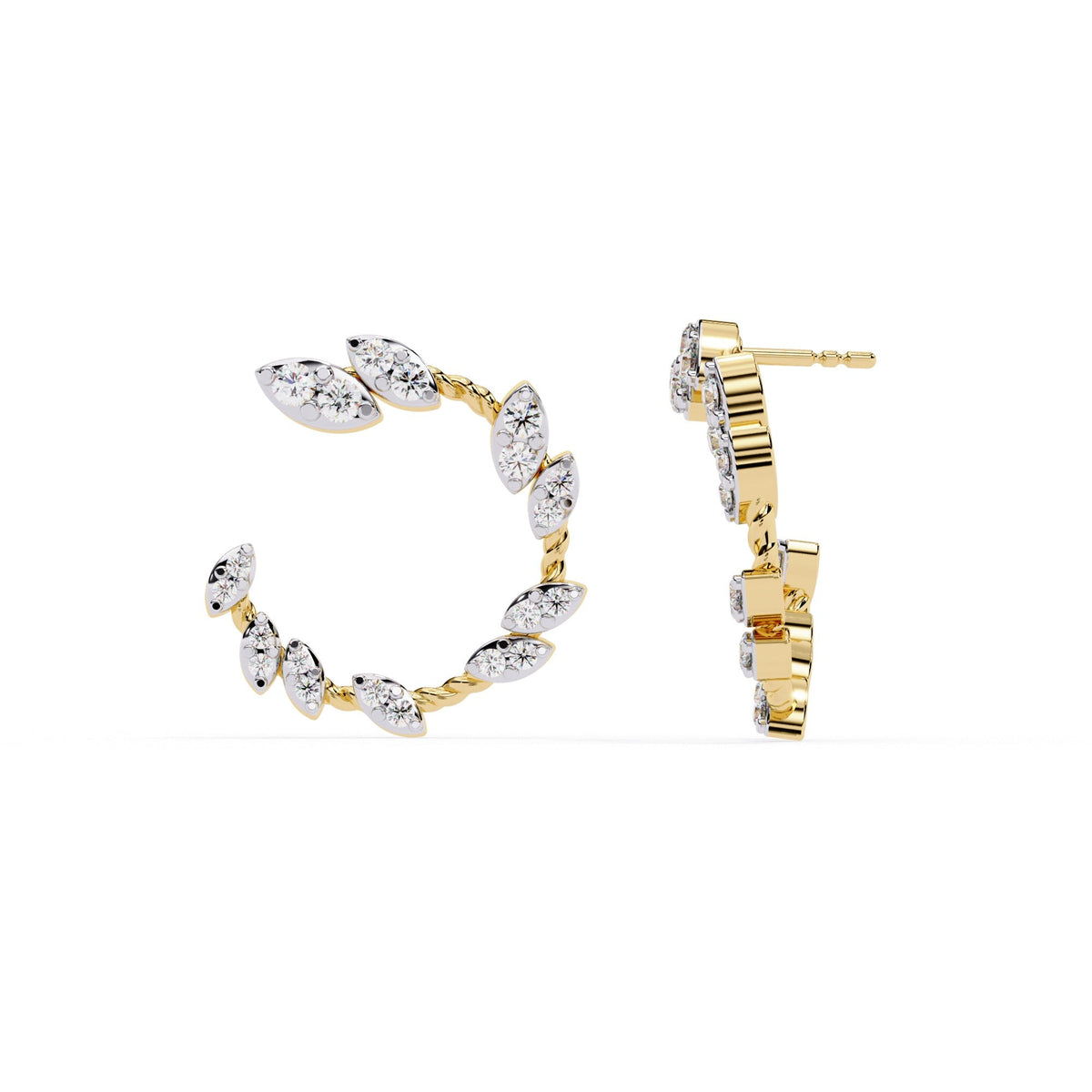 The Tatiana Baguette Bar Studs 3 Earrings