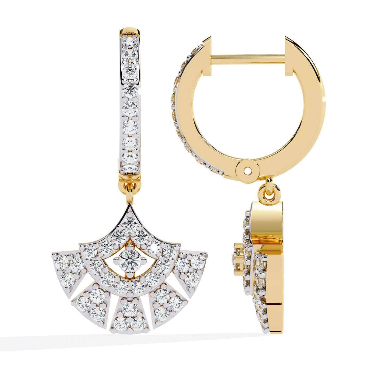 The Genevieve Solitaire Basket Studs 4 Earrings