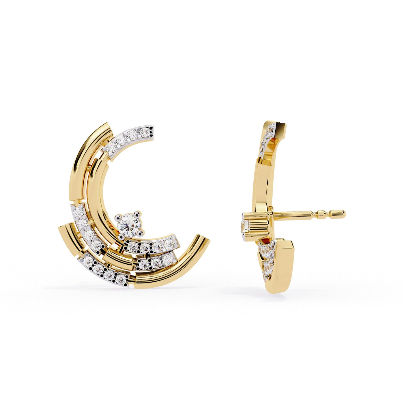 The Tatiana Baguette Bar Studs 4 Earrings