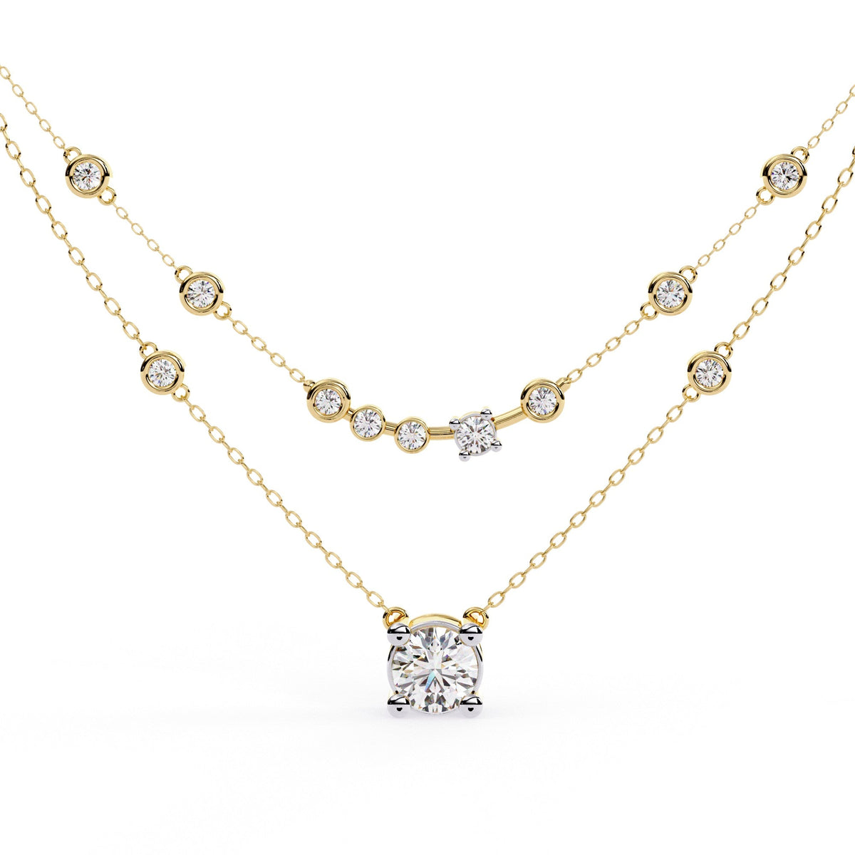 The Riviera Graduated Moissanite Choker 9 Necklace