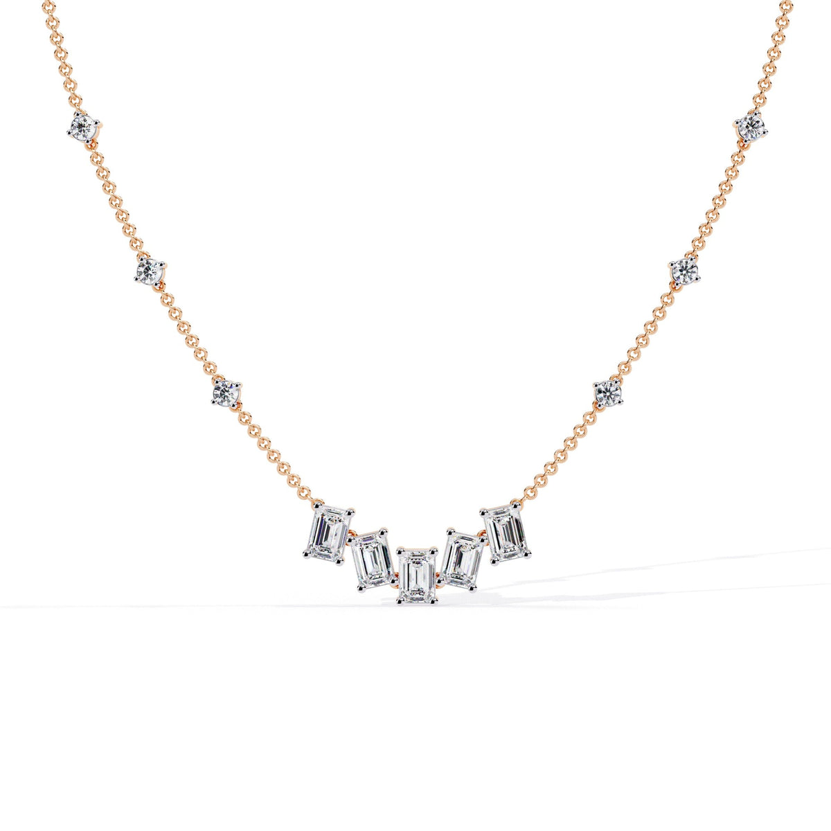 The Aurelia Bezel-Set Station 9 Necklace