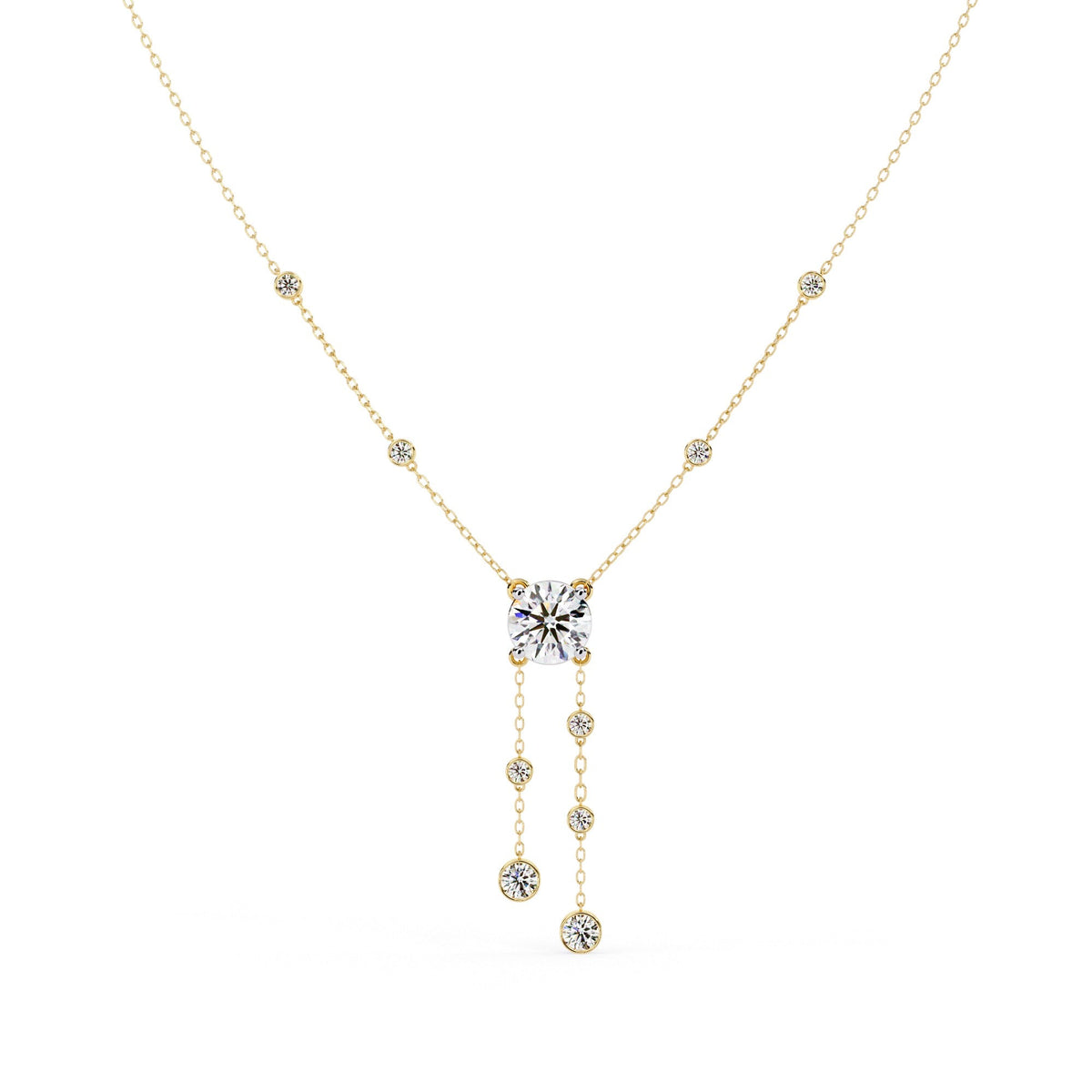 The Clara Minimalist Diamond Drop 9 Necklace
