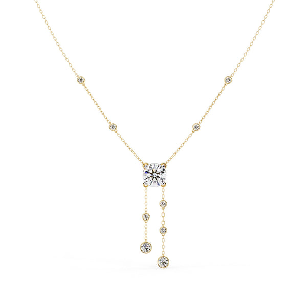 The Clara Minimalist Diamond Drop 9 Necklace