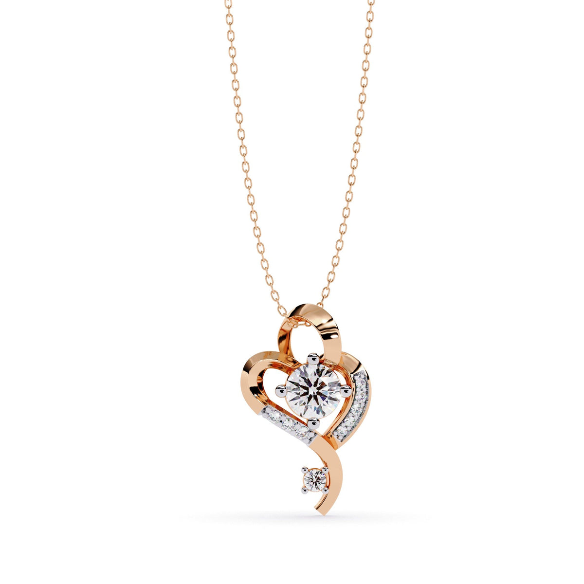 The Aurelia Solitaire Compass-Set 14 Pendant