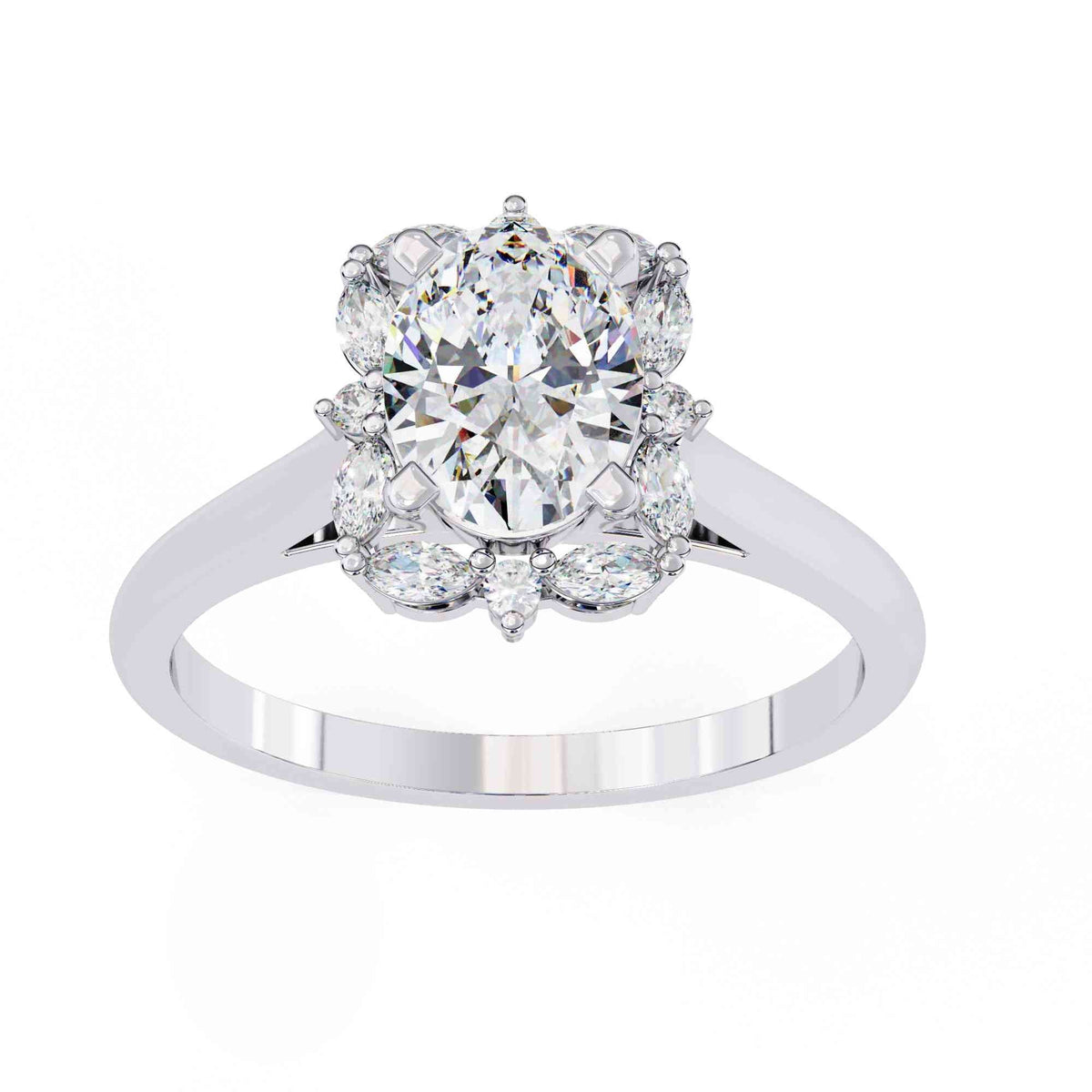 The Solange Delicate Oval Halo Edition 6 Ring