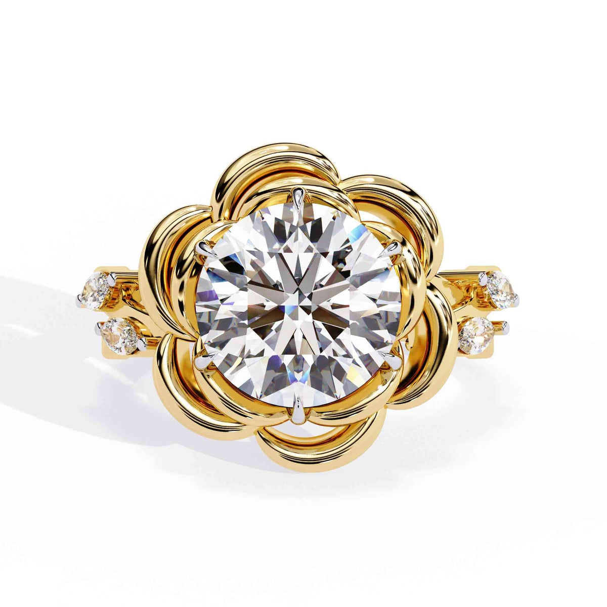 The Magnolia Floral Halo Edition 7 Solitaire