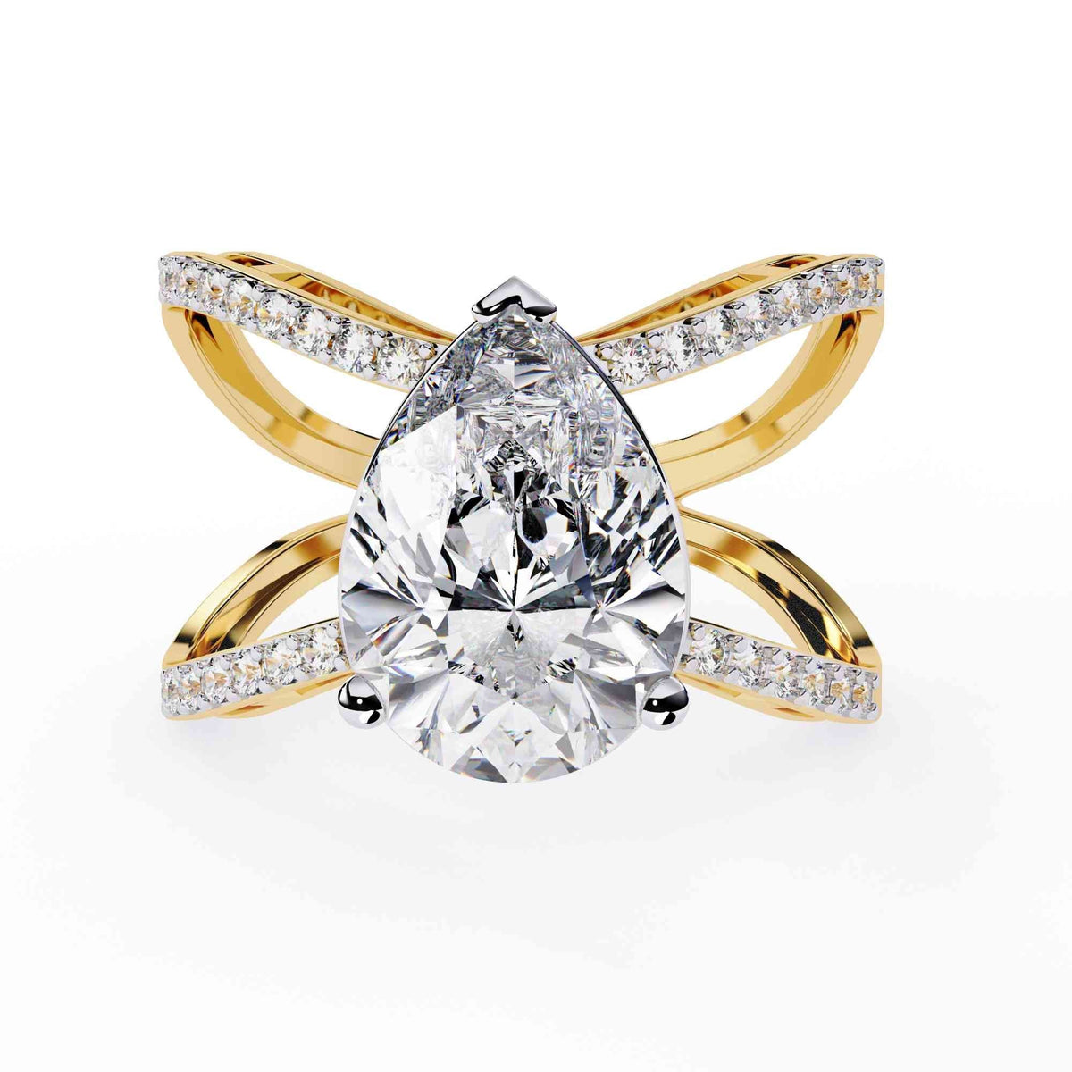 The Tatiana East-West Solitaire Edition 14 Ring
